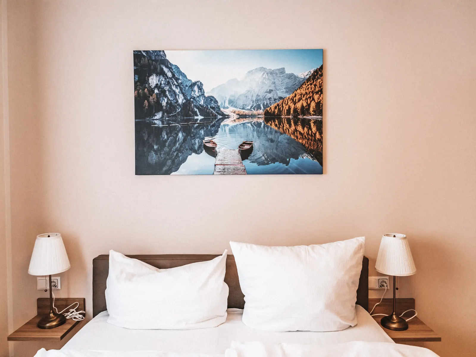Double bed in the Petit Family Apartment